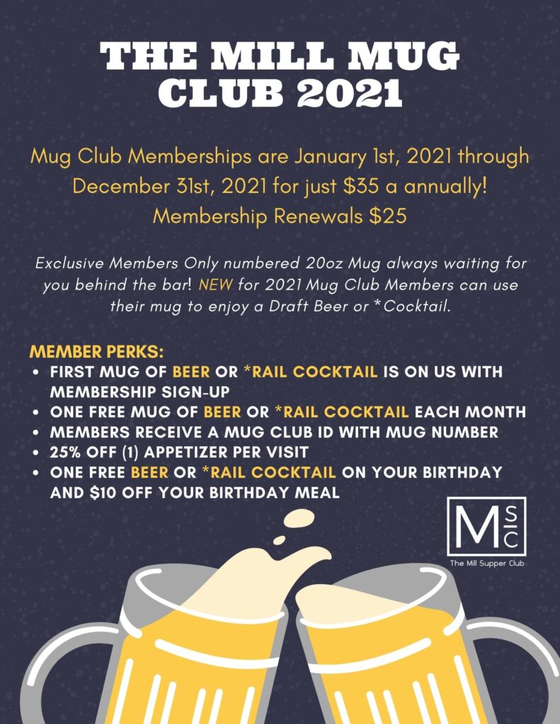 Mug Club 2021 The Mill Supper Club